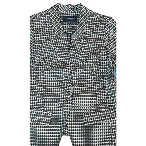 Liverpool Los Angeles Tan Brown Houndstooth Blazer Jacket - Picture 2 of 7